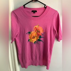 J crew Pink Short sleeve Sweater Small